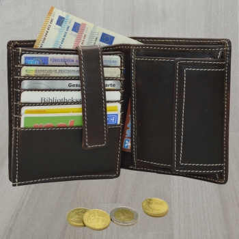Portemonnaie mit RFID Schutz Herren Ledergeldbörse Geldbeutel Brieftasche